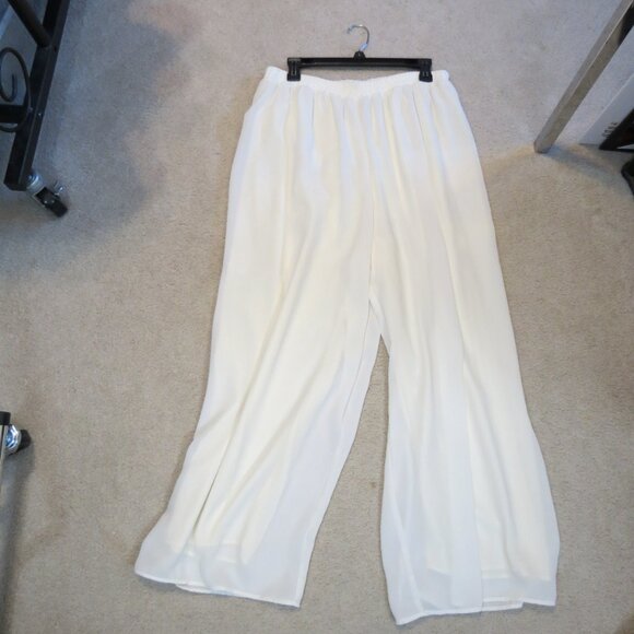 VTG Joan Ivory Pants Chiffon Lined Wide Leg Evening Cocktail Size 1X - Picture 4 of 9